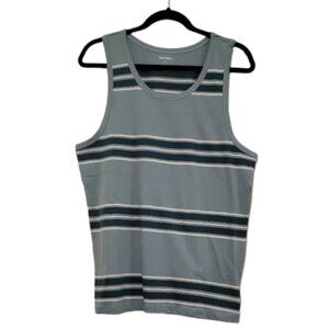 Teal Green and White Old Navy Men's Striped Tank Top